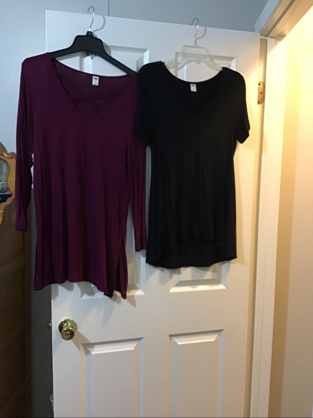 Old Navy Black and Wine color V-Neck Short Sleeve Top and Long Sleeve
